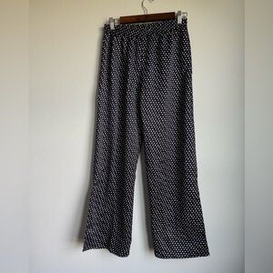 Aqua Black and White Wide Leg Pants